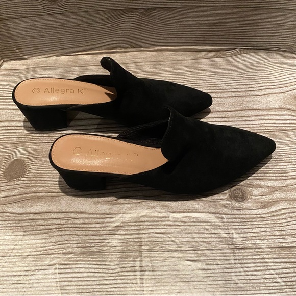 Allegra K Women’s Pointed Toe Slip On Block Heel Slide Mules Size 8 - Picture 4 of 10
